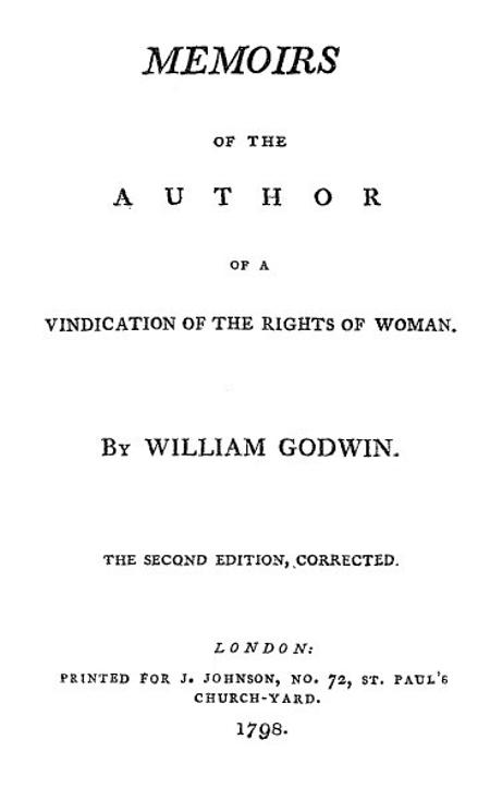 Memoirs of the Author of A Vindication of the Rights of Woman